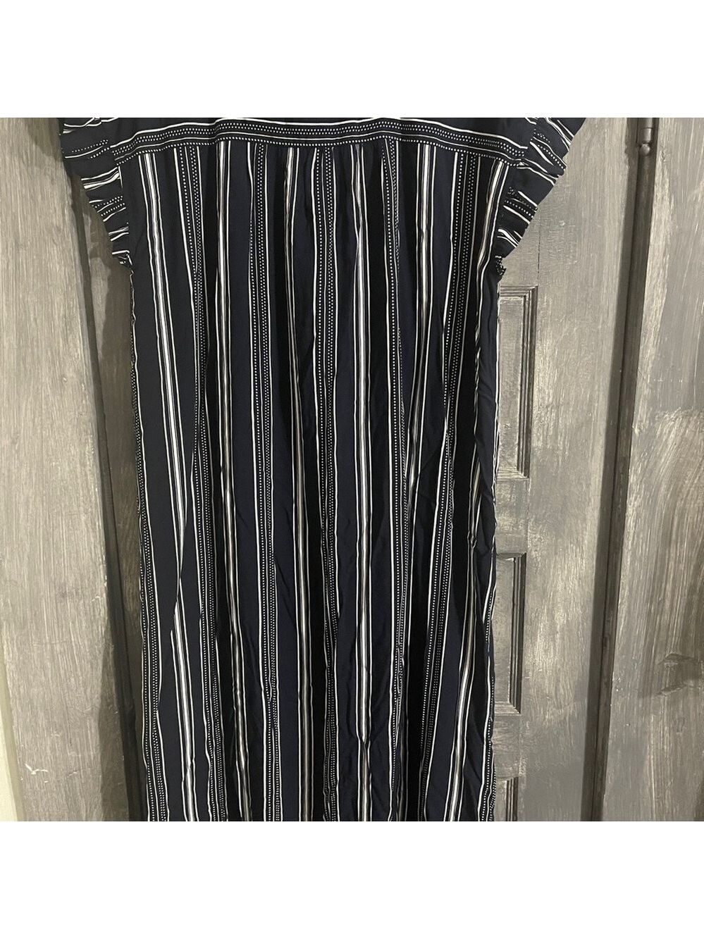 LOFT Navy and White Striped Dress - Picture 3 of 6